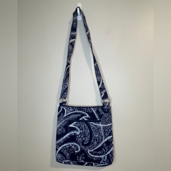 Vera Bradley Handbags - Vera Bradley Blue and White Paisley Crossbody Bag